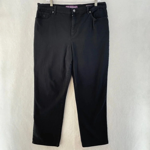 Gloria Vanderbilt Amanda Jeans Womens Sz 16 Black Classic Fit Tapered High Waist - Picture 1 of 10